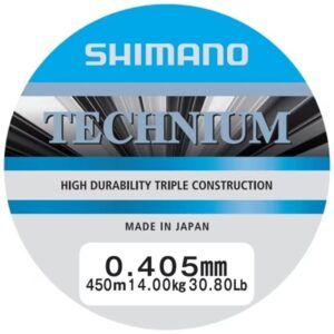 Shimano Mainline Linea Technium 450m 0.405mm 14kg grey es una línea monofilamento de alto rendimiento, especialmente diseñada para pescadores de carpas