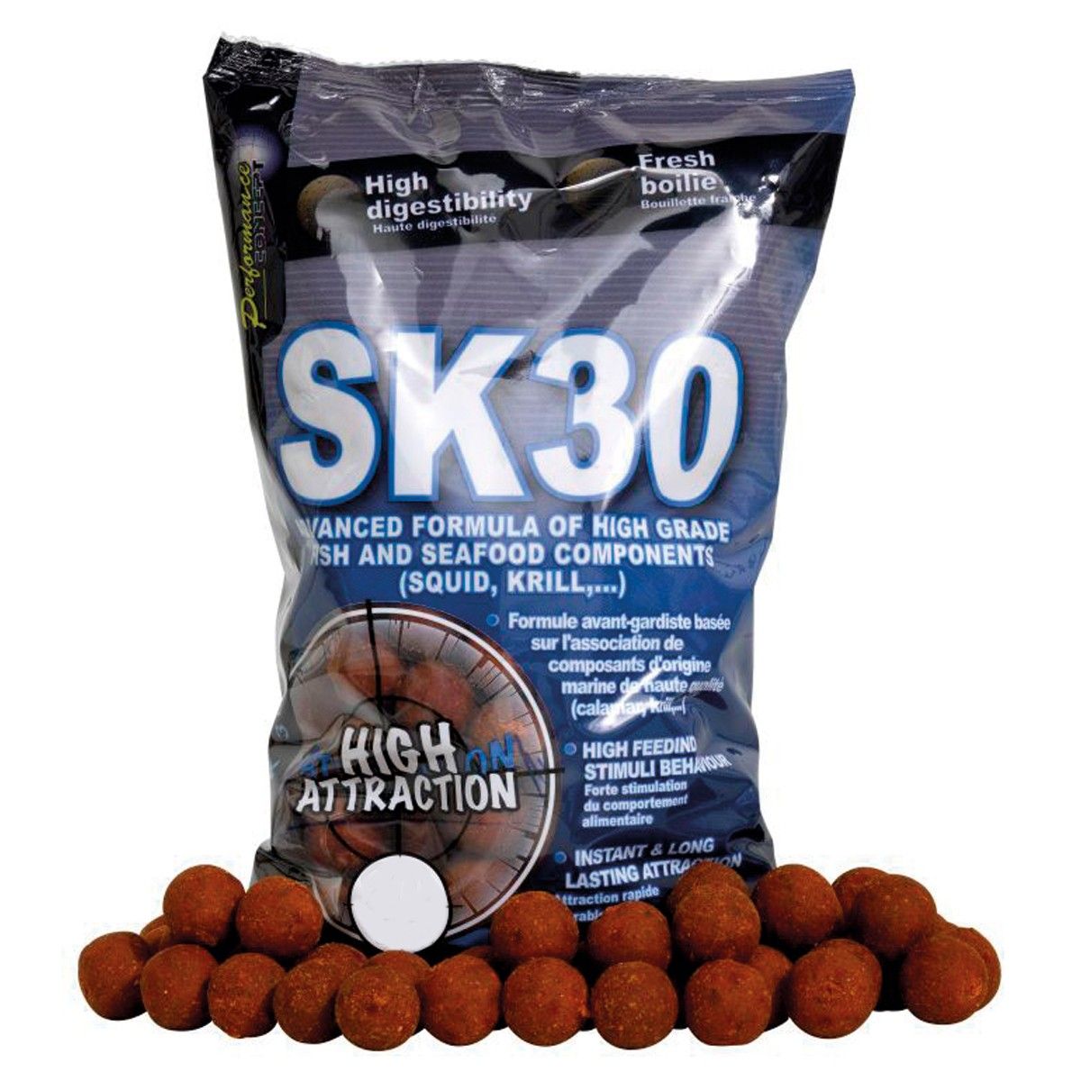 Starbaits Boilies SK30 24mm han sido desarrollados con una fórmula marina altamente técnica, que proporciona resultados contundentes.