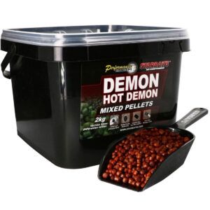 Starbaits Hot Demon Mixed Pellets liberación rápida de atrayentes en el agua, creando un efecto inmediato sobre la zona de pesca.