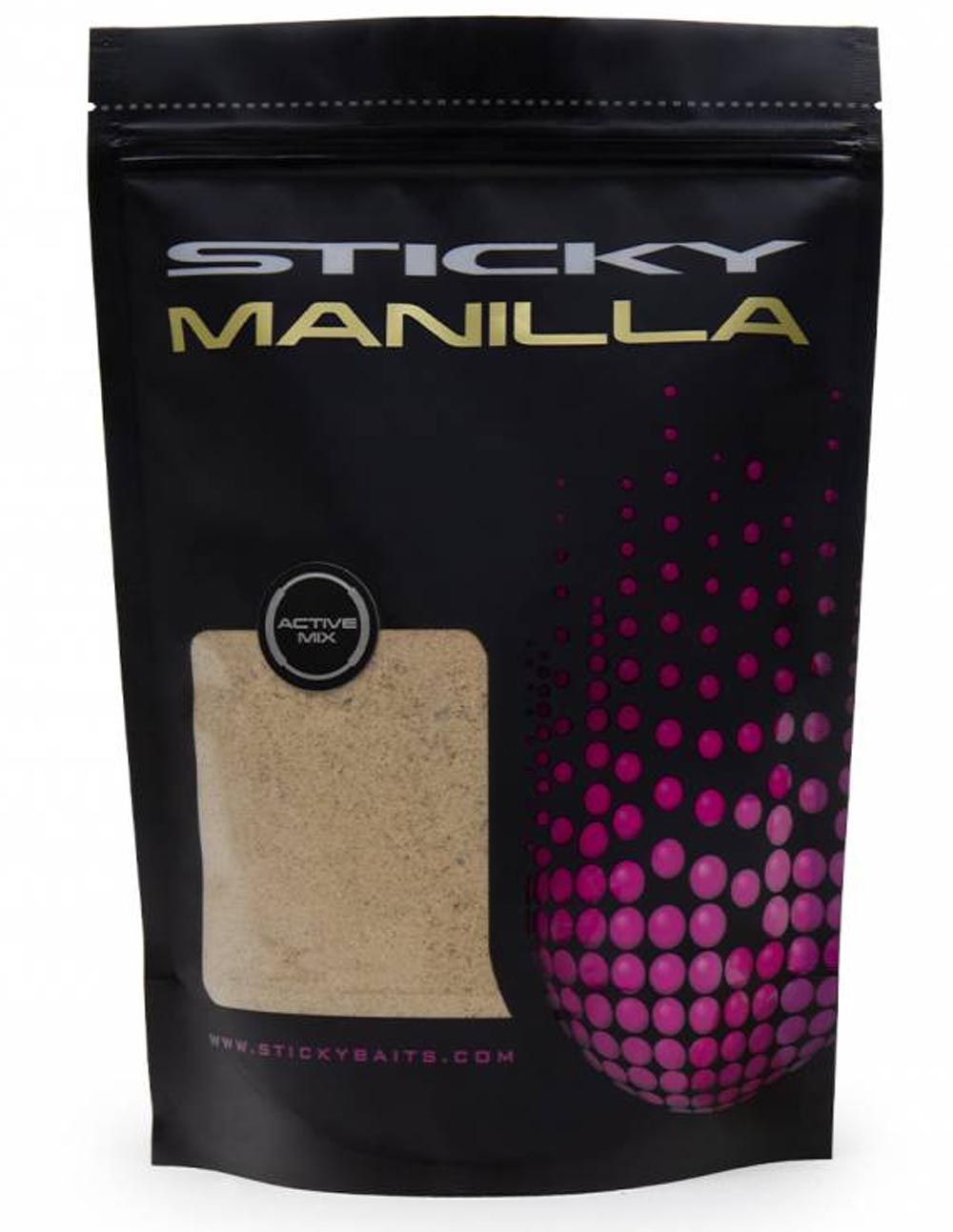 Sticky Baits Manilla Active Mix es una mezcla altamente atractiva que se activa al instante al entrar en contacto con el agua.
