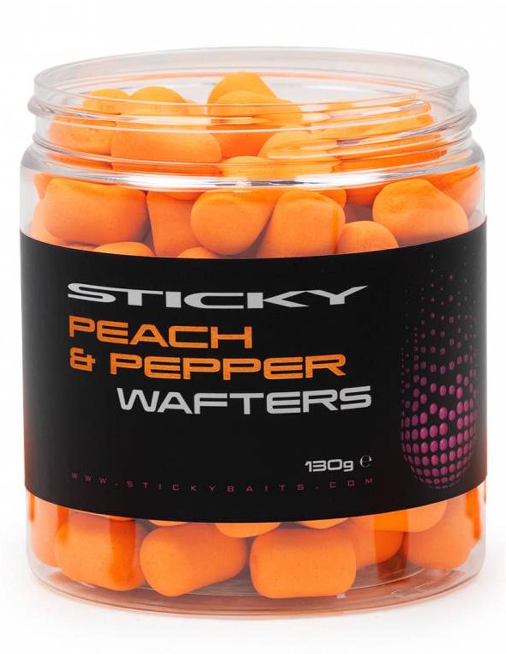 Sticky Baits Peach & Pepper Wafters Su visibilidad moderada llama la atención sin parecer artificial, lo que lo hace ideal para carpas cautelosas.