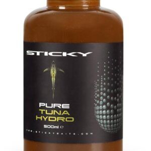 Sticky Baits Pure Tuna Hydro es un hidrolizado líquido puro, crudo y sin diluir, extraído de atún de alta calidad procedente del Océano Pacífico.