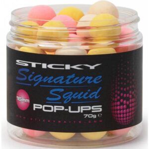 Los Sticky Baits Signature Pop Up Squid 14mm son hookbaits diseñados para revolucionar la pesca de carpa, alejándose de los tradicionales cebos fluorados.