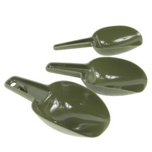 El Trakker Set 3 Palas Cebado es un conjunto esencial para cualquier pescador que busque precisión, limpieza y eficiencia en sus sesiones de cebado.