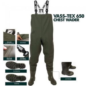 El Vass-Tex Vadeador 650 Series Chest-46 es una de las opciones más equilibradas del mercado para los pescadores que buscan resistencia y comodidad.