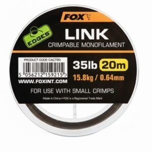 El Fox Edges Link Crimpable Monofilament Trans Khaki 35lb ha sido diseñado con precisión para proporcionar la máxima fiabilidad en montajes.