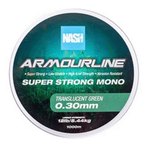 Nash Armourline Mono Green 12lb 0.30mm es la culminación de la ingeniería de Nash, priorizando la resistencia perfecta para pescar en lugares con enganches.
