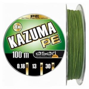 El Asari Trenzado Kazuma PE 8X 0.18mm 30lb 13kg 150m es una línea trenzada de última generación, creada para ofrecer máxima resistencia.