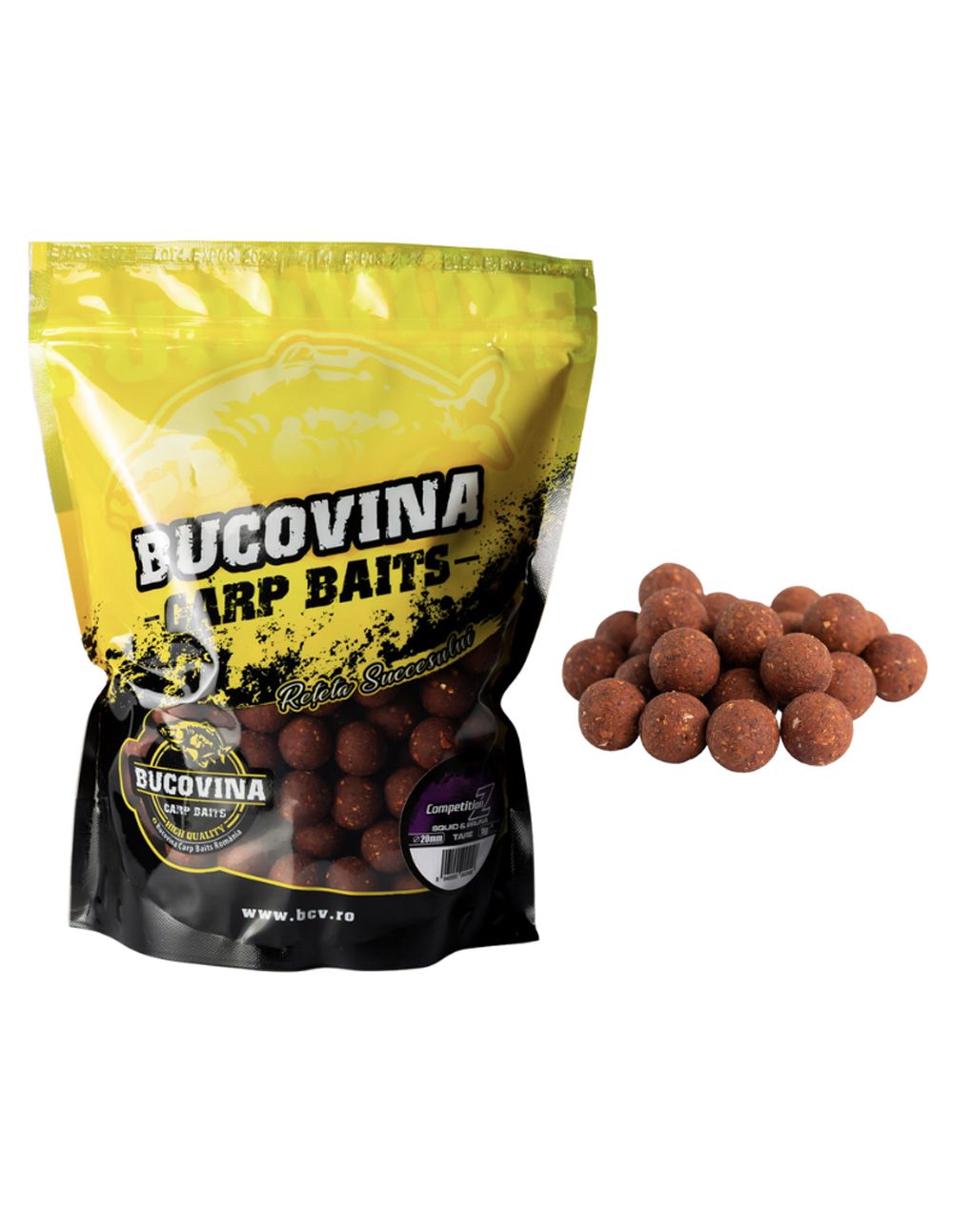 Los Bucovina Baits Boilies Soluble Competition Z Squid & Ciruela 24mm desarrollados para ofrecer un rendimiento explosivo en sesiones de pesca competitiva.