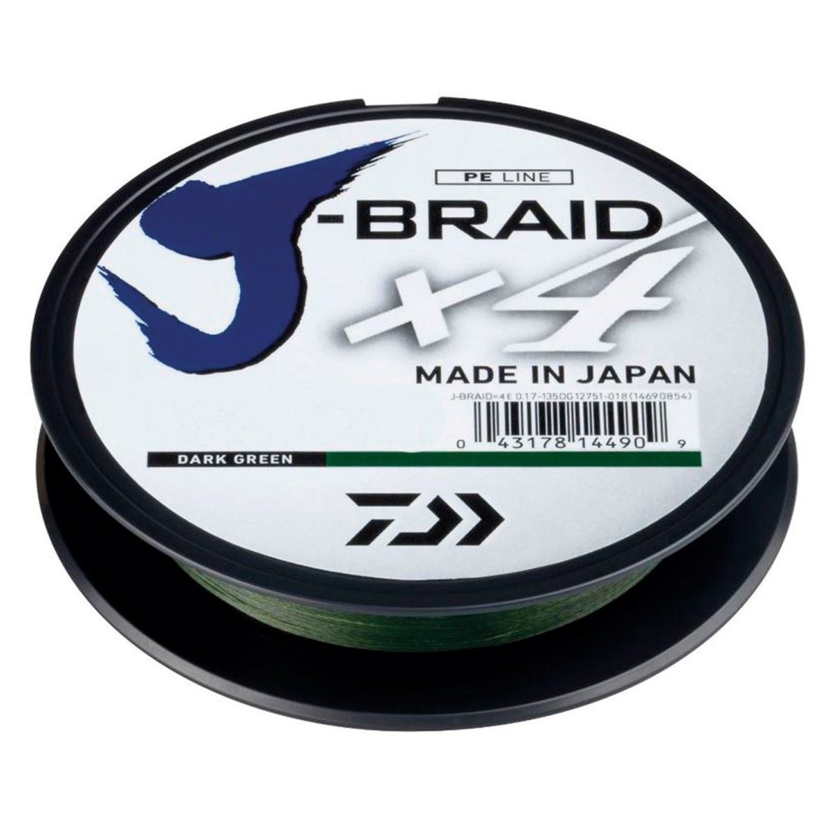 Daiwa J-Braid X4 Dark Green 0.33mm es un hilo trenzado de cuatro hebras diseñado en Japón con un perfil redondo que garantiza un rendimiento superior.