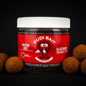 Dudi Baits HookBaits Mister Red Super Hot Glazed Boilies 20mm  son cebos de anzuelo diseñados para ofrecer una atracción instantánea y muy potente.