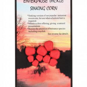 Enterprise Tackle Sinking Sweetcorn Maiz Fondante Rojo Diseñado para hundirse como un grano de maíz natural, ofrece una presentación sumamente realista