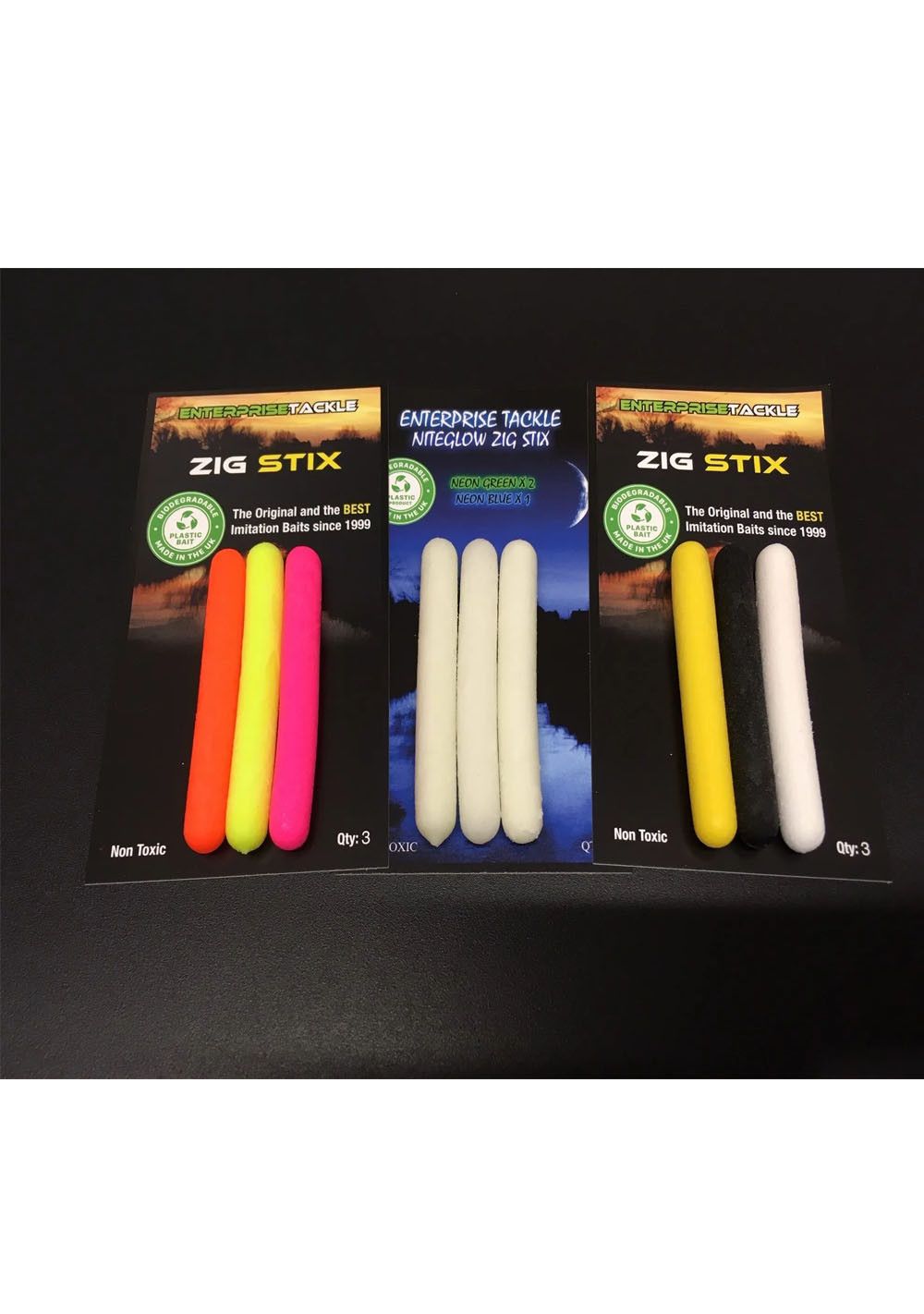 Enterprise Tackle Zig Stix Mixed Blanco-Amarillo-Negro han sido diseñados para ofrecer a los pescadores un señuelo versátil, efectivo y fácil de usar.