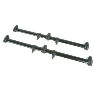 Fox Buzz Bar Extra Ancho 4 Cañas Set x2 diseñado para pescadores que necesitan máxima estabilidad y espacio adicional para su set up.
