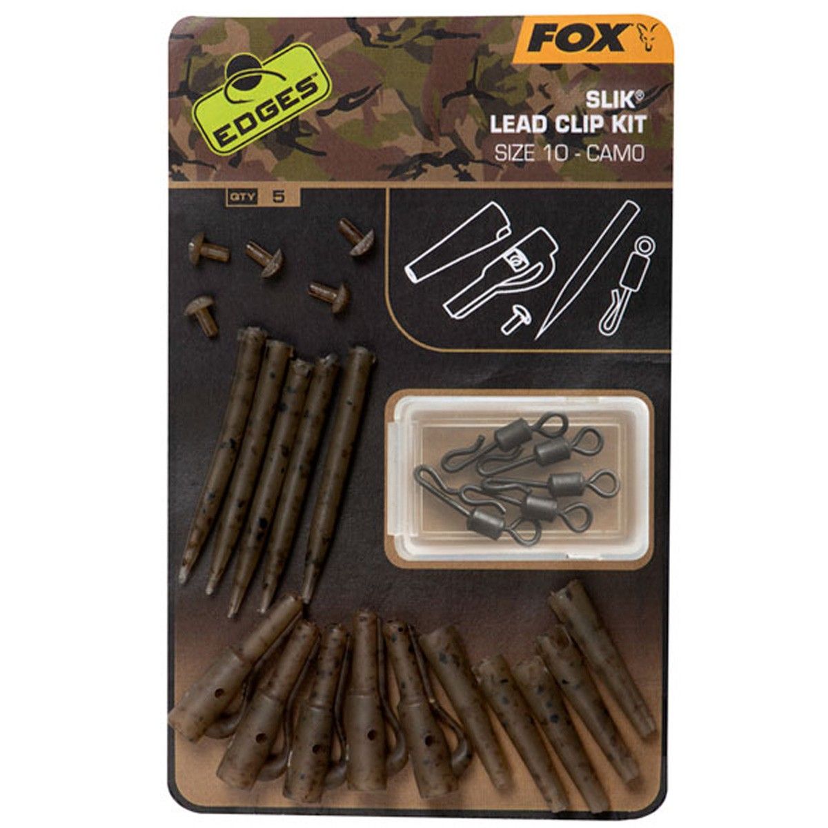 Fox Edges Camo Slik Lead Clip Kit Nº10 x5
