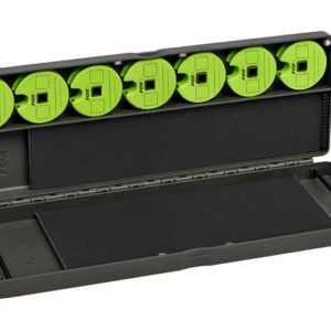 Fox Caja de Aparejos y Bajos 50 pins 7 discs es un sistema completo de almacenamiento diseñado para mantener tus aparejos organizados y listos para usar.