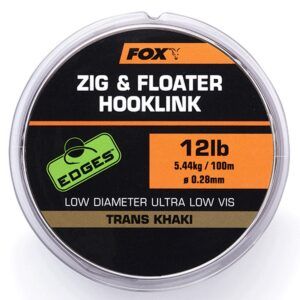 Fox Edges Zig & Floater Hooklink Trans Khaki 15lb/6,80kg 0,30mm 100m