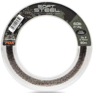 Fox Soft Steel Fleck Camo Leader 60lb es el material definitivo para los carpistas que se enfrentan a condiciones realmente extremas.