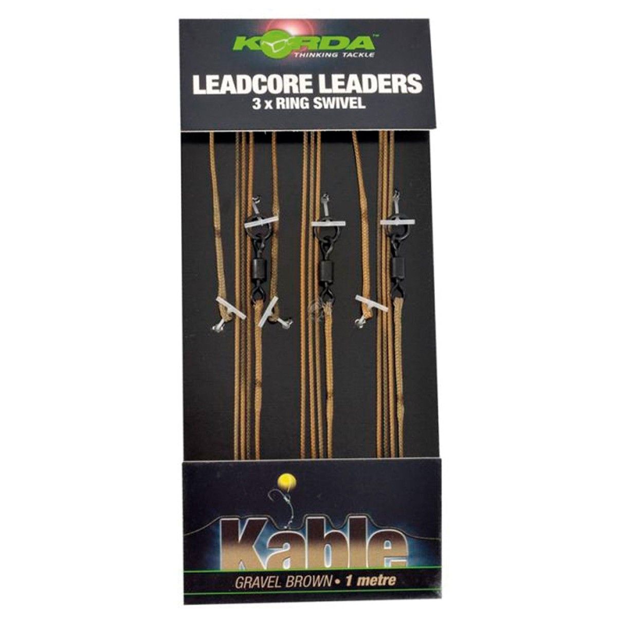 Korda Leadcore Leader 3x Ring Swivel (Gravel)