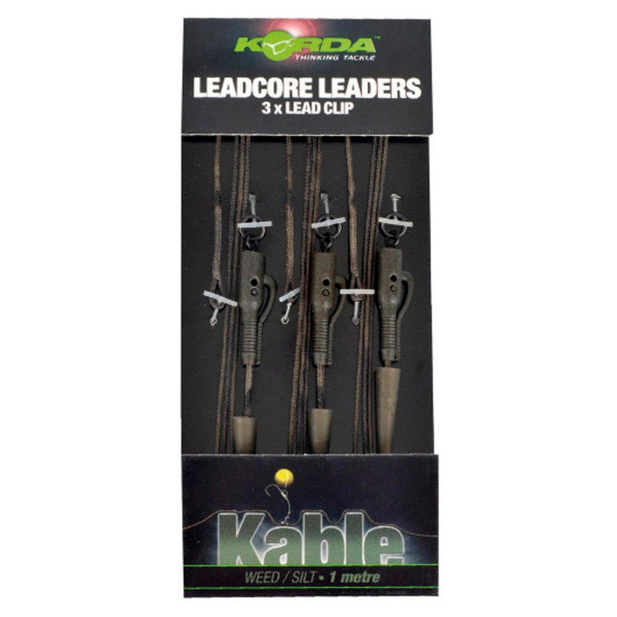 Korda Leadcore Leaders 3x Hybrid Lead Clip (Gravel/Brown)