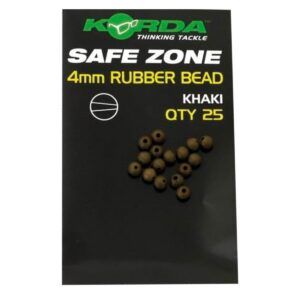 Korda Rubber Bead 4mm Weed funcionan como tope en diferentes configuraciones, ayudando a mantener los componentes del rig bien fijados y alineados.