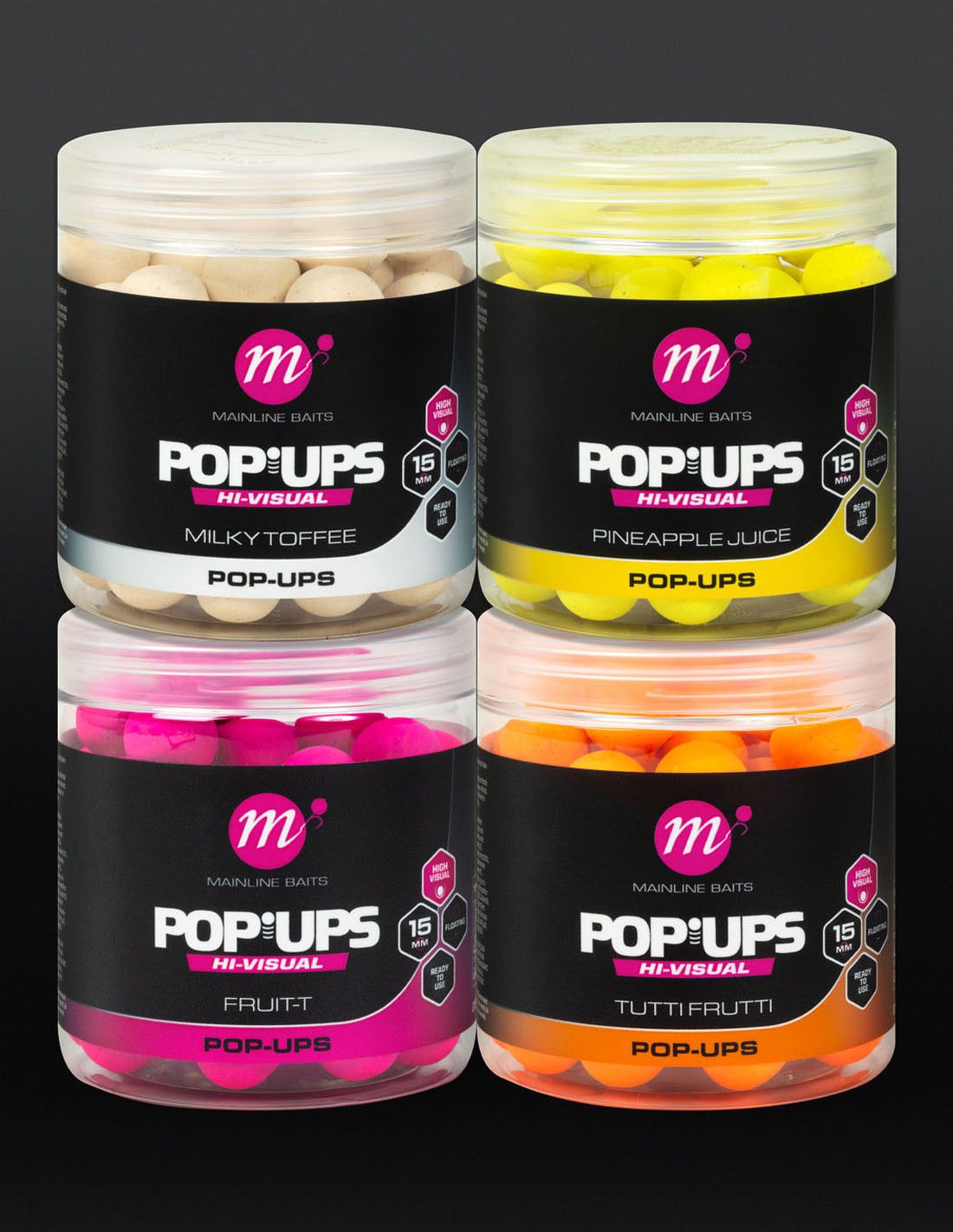 Mainline Hi-Visual Pop Ups Yellow Pineapple Juice 15mm 250ml - Imagen 2