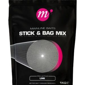 Mainline Pro-Active Bag & Stick Mix The LinkTM 1kg Su exclusivo sistema catalizador soluble en agua libera atrayentes gradualmente.