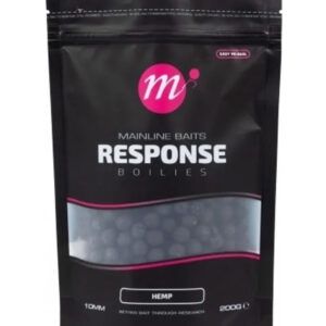 Mainline Response Boilies Hemp 10mm permite que los aromas y atrayentes se liberen rápidamente en el agua, manteniendo una nube de olor mucho tiempo.