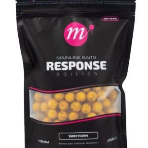 Los Mainline Response Boilies Sweetcorn 15mm parte de la reconocida gama Response, con un historial probado de capturas exitosas en todo tipo de aguas