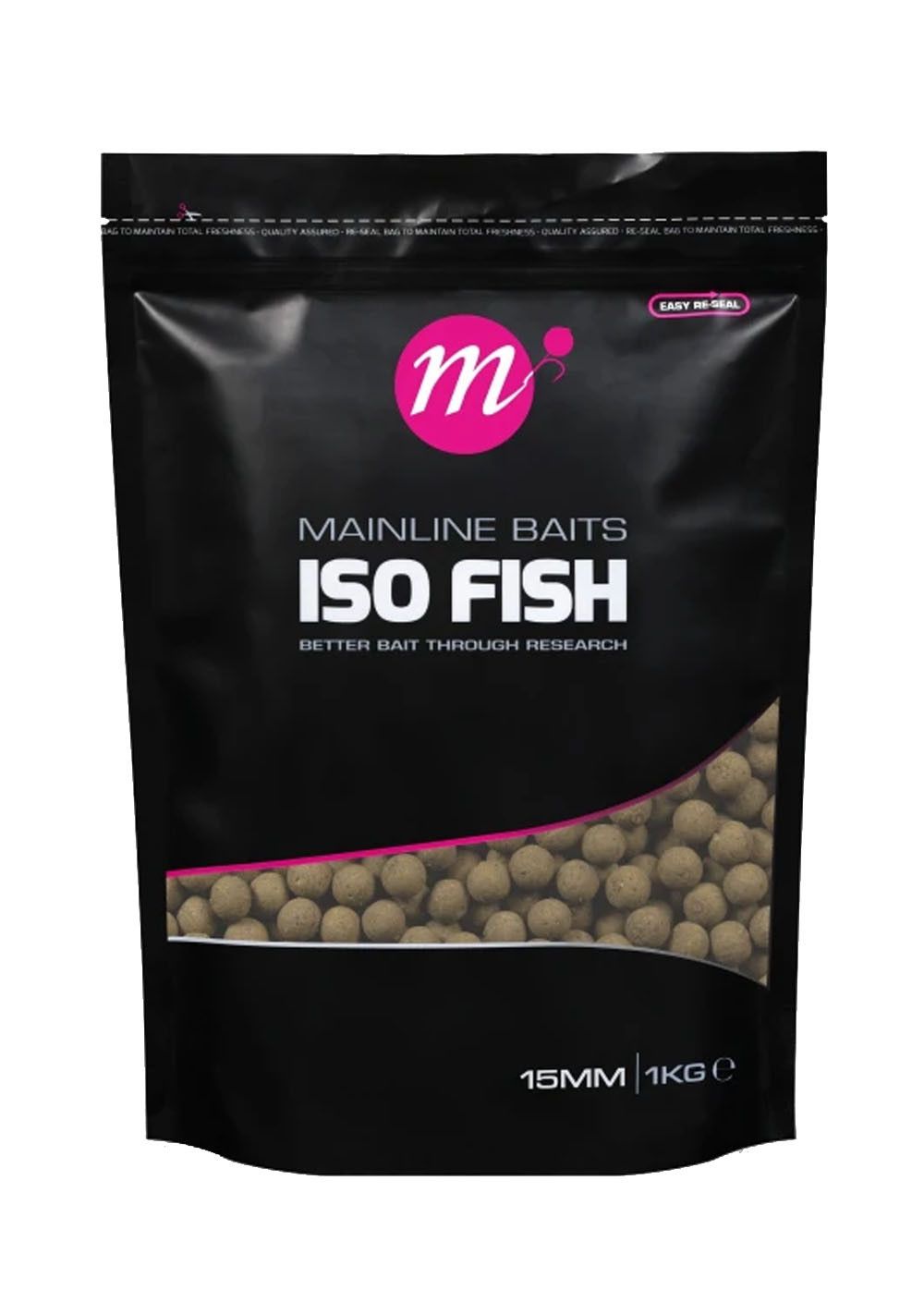 Mainline Shelf Life ISO Fish 15mm ISO Fish combina una mezcla única de harinas de pescado complejas con ingredientes nutritivos.