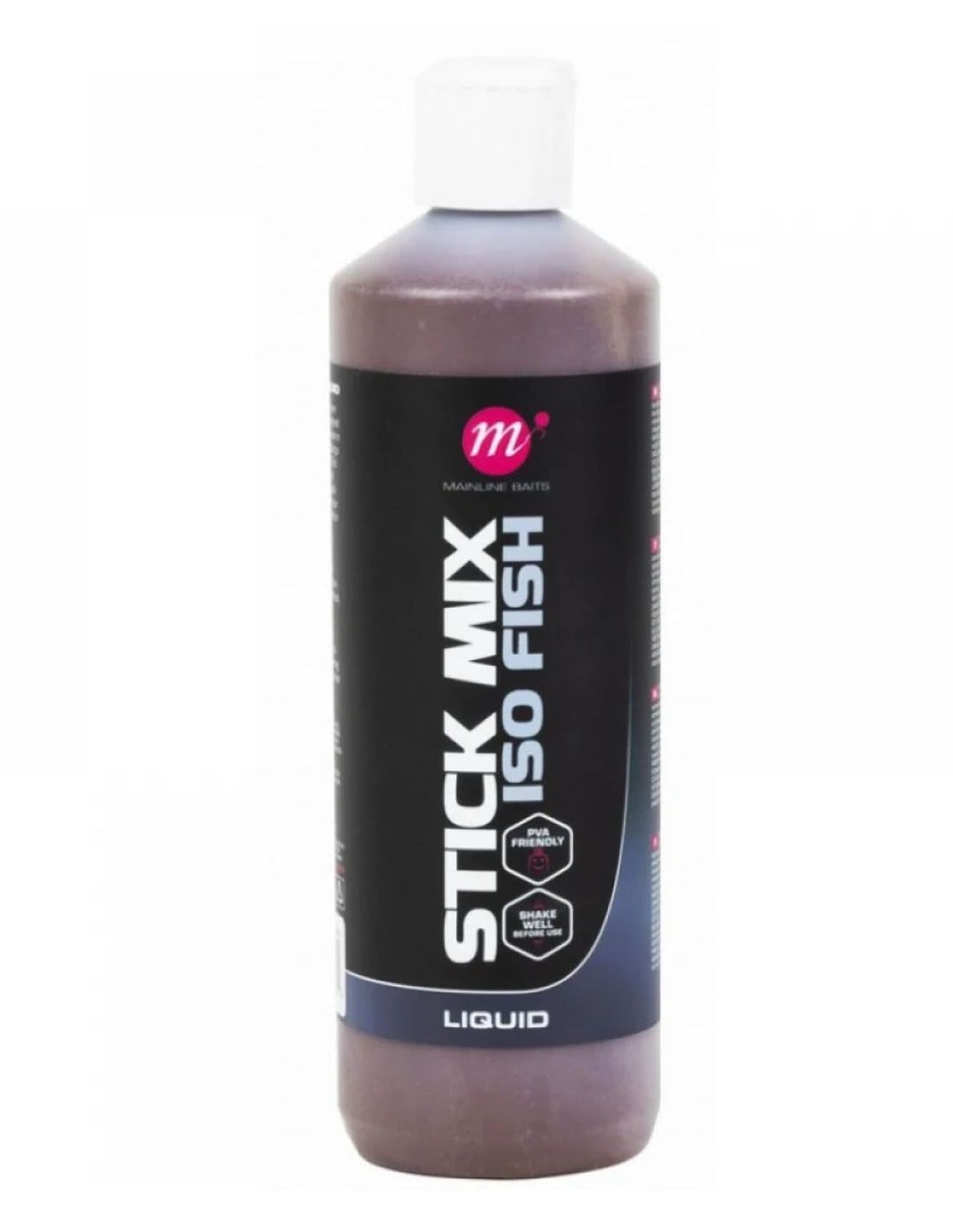 Mainline Stick Mix Liquid ISO Fish un potenciador de última generación,diseñado para pescadores que buscan maximizar la atracción de sus cebos