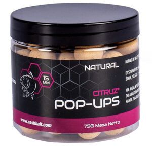 Nash Citruz Pop Ups Natural 20mm son un cebo diseñado para pescadores de carpas que buscan máxima eficacia y flotabilidad constante.