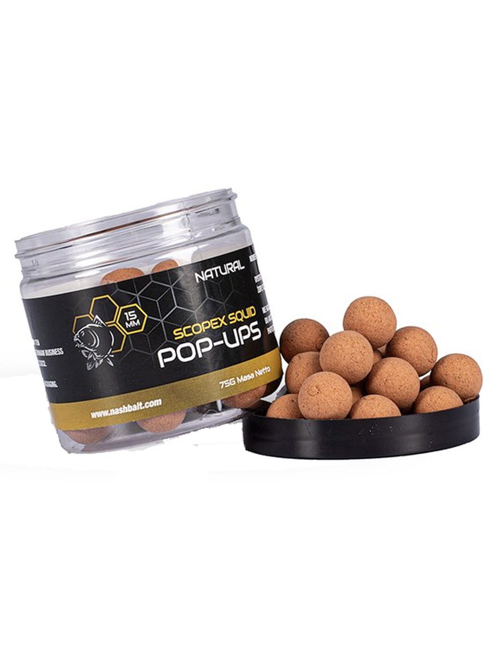 Nash Scopex Squid Pop Ups Natural 15mm 75gr - Imagen 2