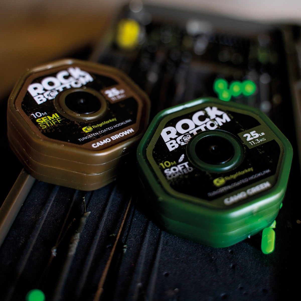 RidgeMonkey RM-Tec Rock Bottom Tungsten Coated Soft Camo Brown 25lb iseñado para pescadores que entienden que los pequeños detalles