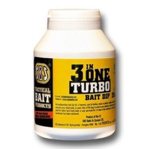 SBS 3 In One Turbo Bait Dip Garlic es un aditivo líquido espeso, diseñado para aportar una fuerte atracción olfativa en diferentes técnicas de pesca.