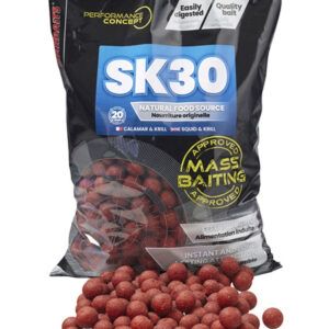 Starbaits Boilies SK30 Mass Baiting 20mm son la elección ideal para pescadores que buscan realizar cebados masivos sin renunciar a la calidad