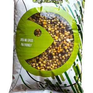 El Superbaits Spod Mix Gross es una mezcla de semillas de gran tamaño especialmente formulada para la pesca de carpa con spods y bolsas PVA.