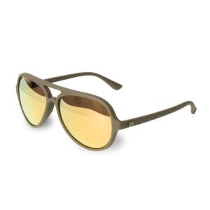 Trakker Gafas De Sol Navigator diseñadas con lentes polarizadas marrón 1.1 TAC y un acabado dorado espejado que permite una visión clara bajo la superficie.