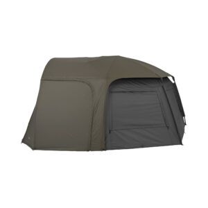 Trakker Capa Social Refugio Bivvy Tempest RS 150 proporciona un área adicional en la entrada, ideal para reunirte con amigos o almacenar equipo extra