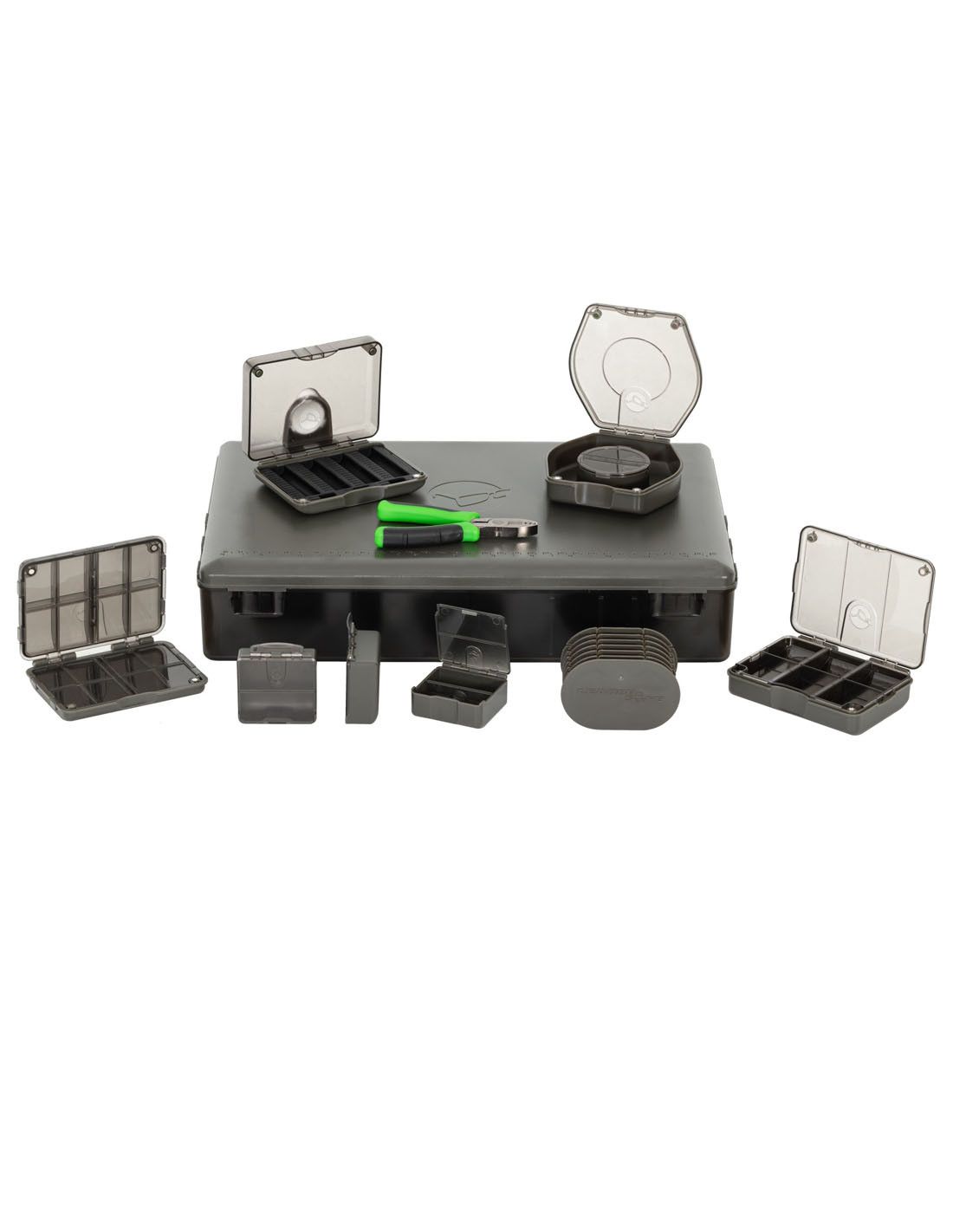 Korda Caja Tackle Box Large Collection es la solución definitiva para tener todo tu equipo perfectamente clasificado y almacenamiento versátil.