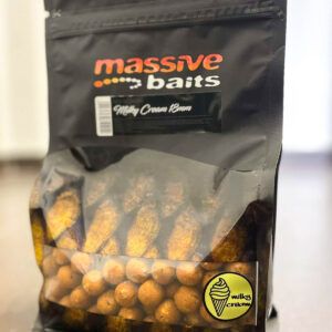 Massive Baits Boilie Milky Cream La combinación perfecta de dulzura cremosa y atracción intensa, para conquistar incluso las carpas más cautelosas