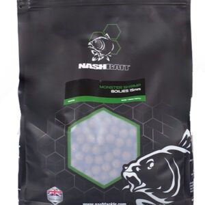 Nash Monster Shrimp Boilies 15mm inspirados en la legendaria receta Monster Pursuit, estos boilies combinan una mezcla compleja de harinas marinas.