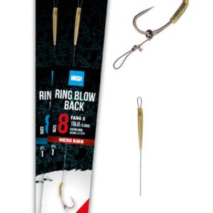Nash Ring Blow Back Rig Size 4 Barbed pensado para pescadores de carpfishing que buscan el máximo rendimiento ante las carpas más recelosas.