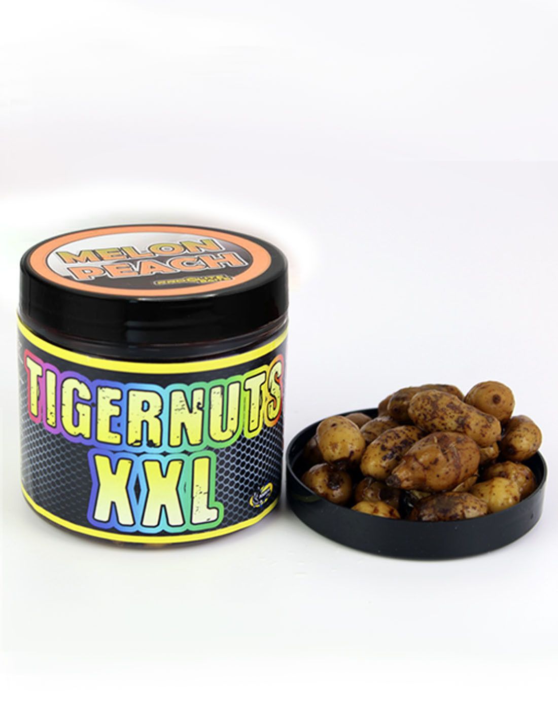 Pro Elite Baits Melon & Peach Tigernuts XXL es una elección estratégica para quienes buscan un cebo dulce, resistente y de alta respuesta.
