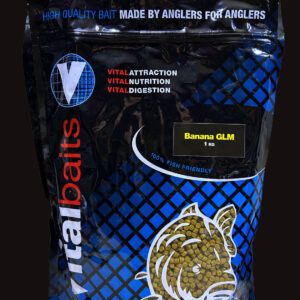 Nutrición, dulzura y atracción total en cada grano Vitalbaits Pellets Banana GLM 4mm activarán tu cebadero para atraer a grandes carpas.
