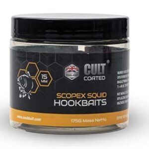 Si buscas cebos de anzuelo capaces de provocar picadas de las carpas más selectivas, los Nash Scopex Squid Signal Coated Hookbaits 15mm son tu mejor arma.