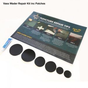 Vass Fishing Wader & Rainwear Repair Kit - Including Patches