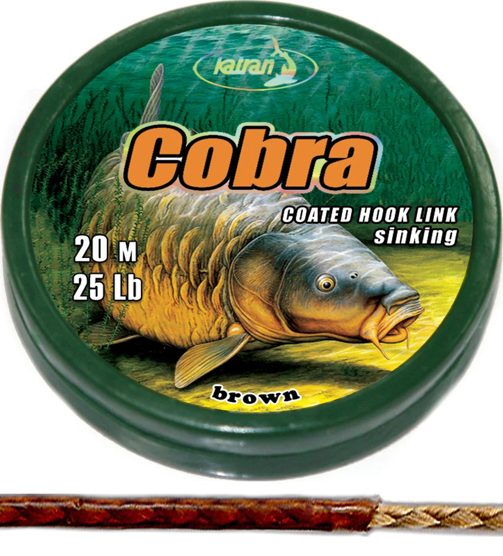 Katran Fishing Line Coated Braided Hook Links Cobra 25lb 20m