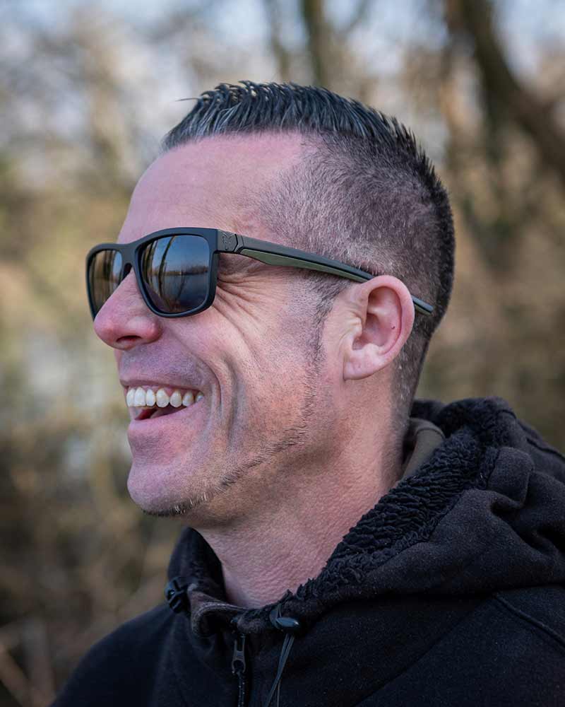 Fox Collection Green Black Shades - Grey Lens