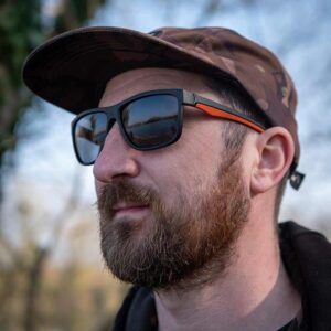 Fox Collection Black Orange Shades - Brown Lens